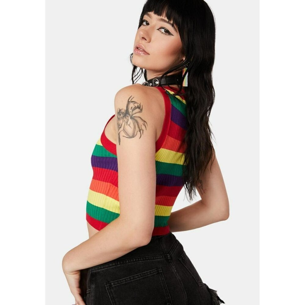 Halfheart Rainbow Ribbed Tank - Picture 3 of 12